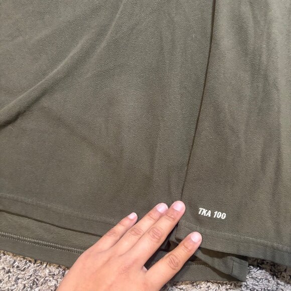 The North Face Mens Olive Green 1/4 Zip Pullover Fleece Jacket XXL - Picture 3 of 7